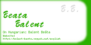 beata balent business card